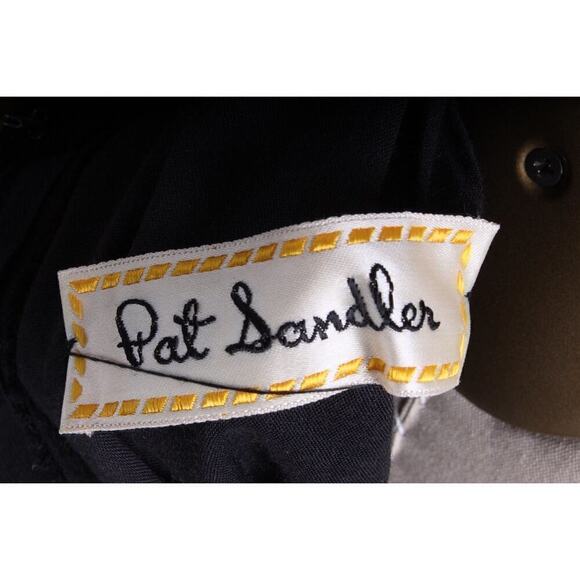 Retro Pat Sandler Wool Knit Dress Color Block Black/Tan Fringe 69's-70s Size M - Picture 7 of 7